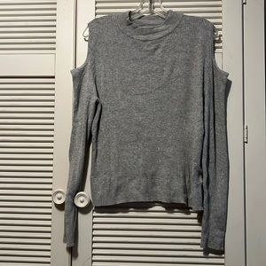 FREEWAY Cold Shoulder Mock Neck Sweater